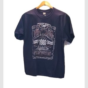 New Gildan Cotton Black Vintage Tee Shirt Genuine 1980 Quality